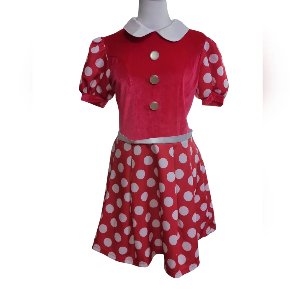 Minnie Mouse Red Polka Dot for bog Kids Costume size M - Picture 1 of 5